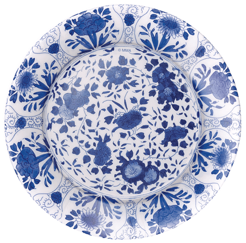 Delft Blue Paper Salad & Dessert Plates