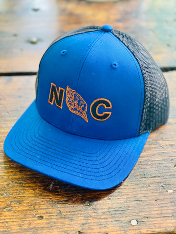 NC Tobacco Embroidered Trucker Hat | Royal
