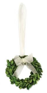 Small Preserved Boxwood Wreath with Ribbon