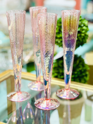 Apertivo Luster Pink Slim Champagne Flute