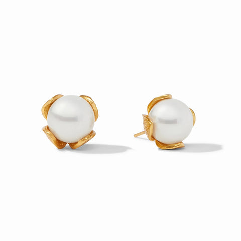 Penelope Gold Pearl Stud Earrings