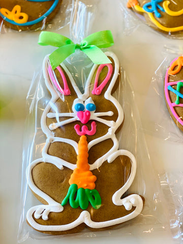 Giant Easter Bunny with Carrot Gingerbread Cookie