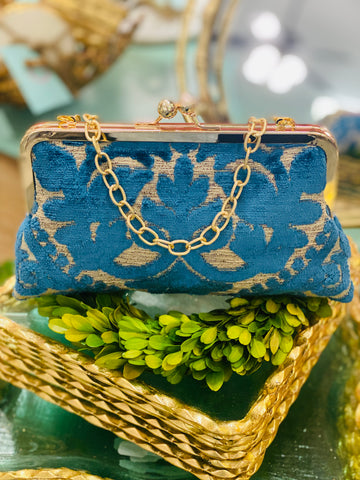 Trixie Lady Bag | Relaxed Blue Chenille Mosaic