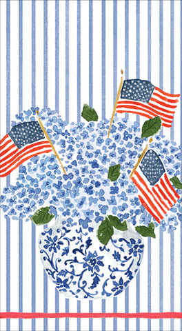 Flags and Hydrangeas Paper Guest Towel Napkins